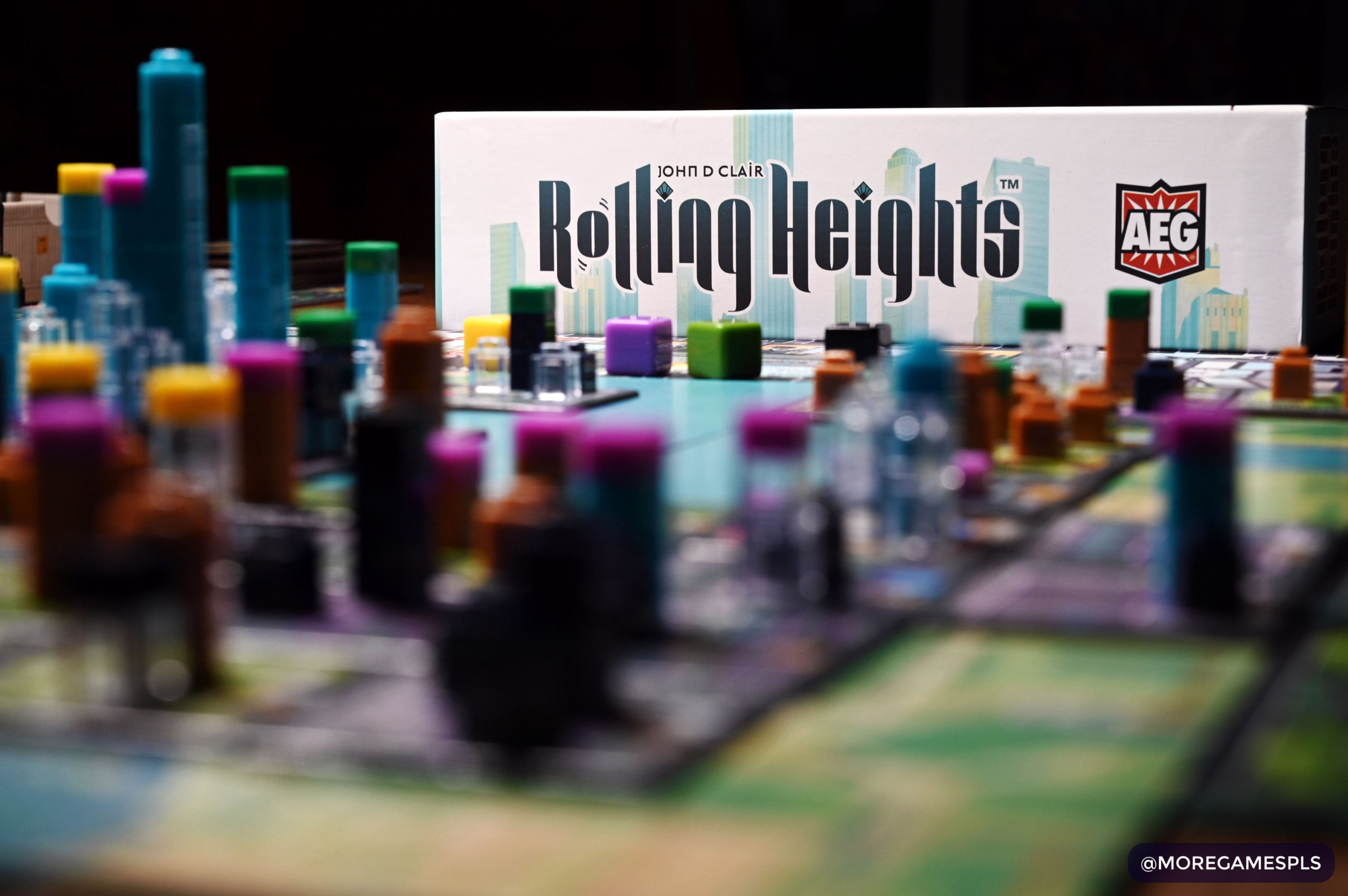 Side view of a Rolling Heights game in progress