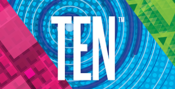 Thumbnail for TEN, showing colored background and the title of the game