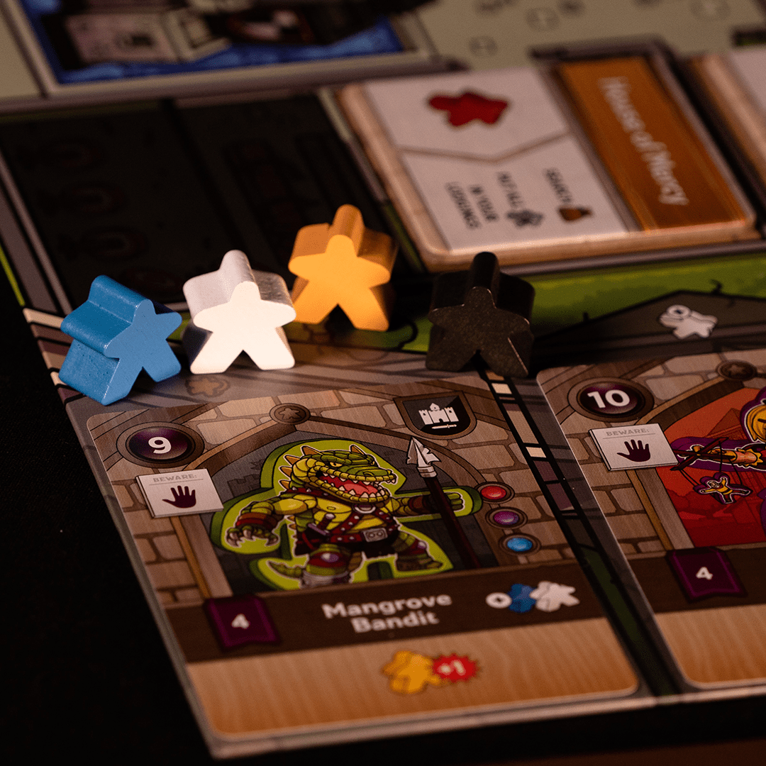 Meeples and Monsters game components