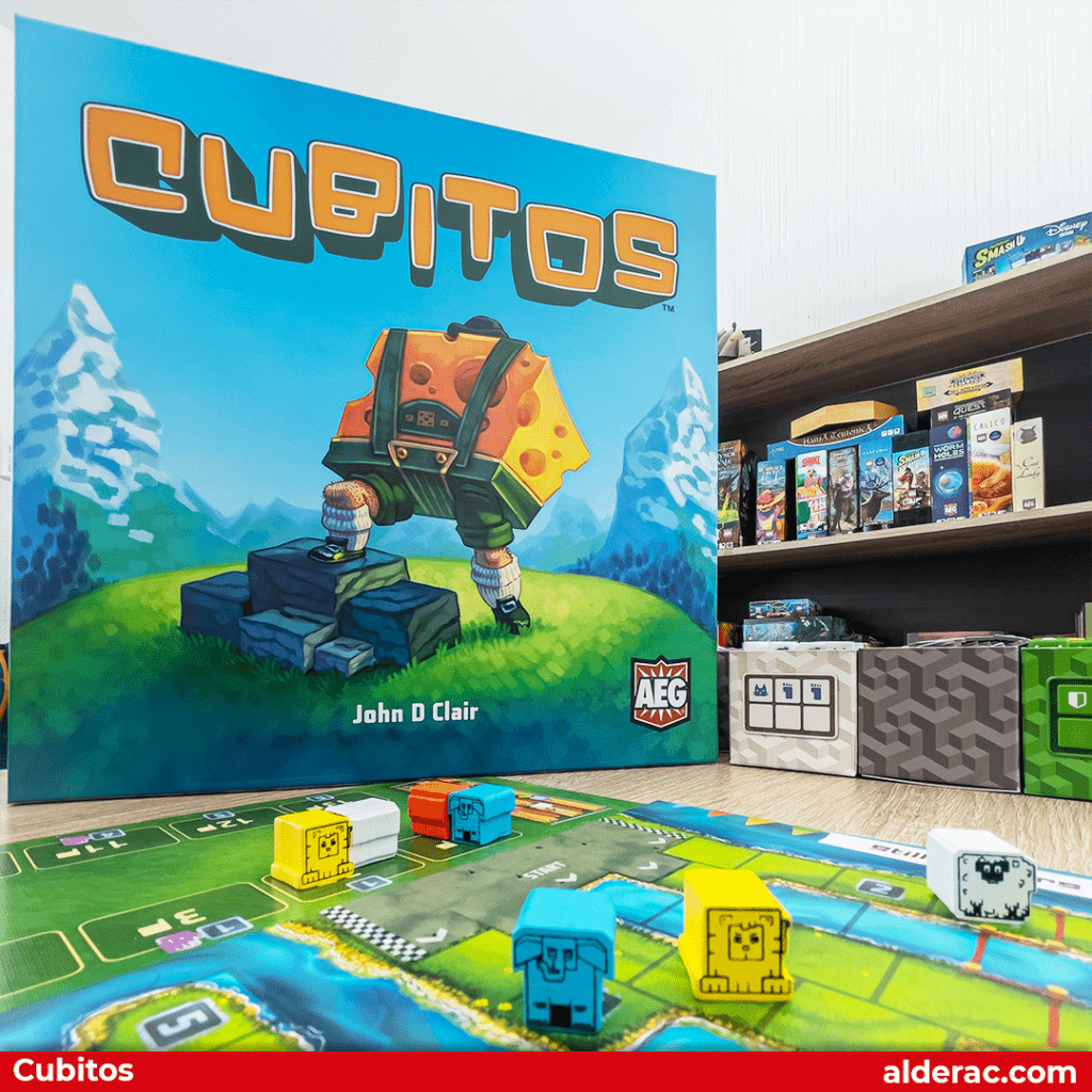 Cubitos box with a game in progress