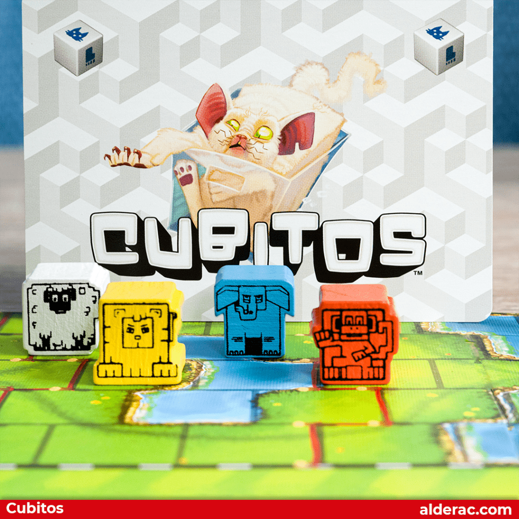 Cubitos runners tokens with a card as background