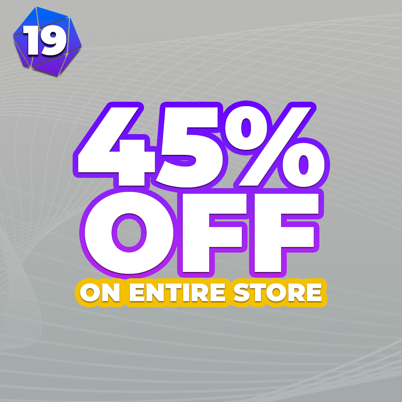 45% off on the entire store